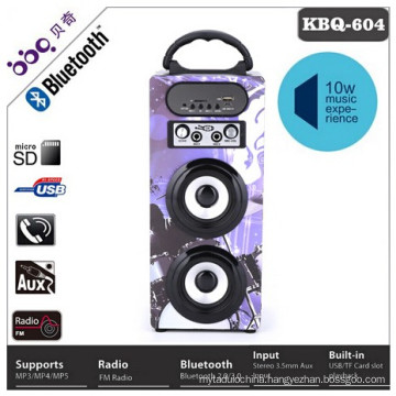 FM radio 5W 1200mAh remote control wireless bluetooth subwoofer speaker with LED screen